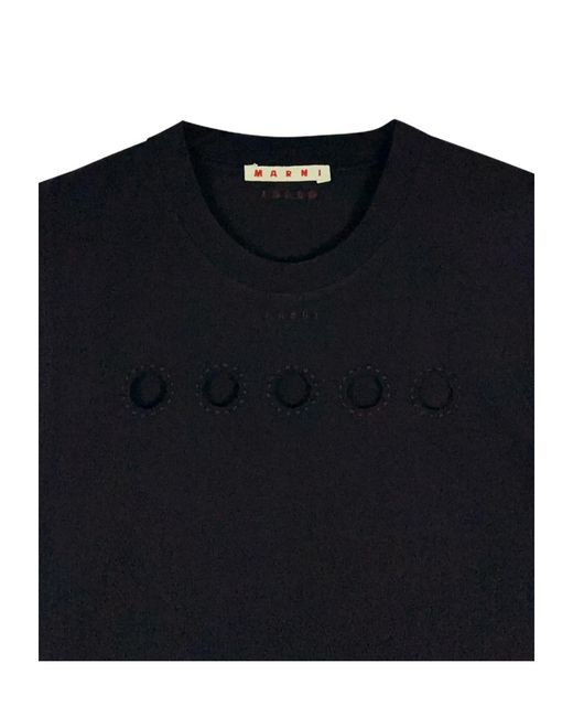 Marni Black Cut-Out Polka Dots Sleeveless T-Shirt