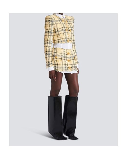 Balmain Metallic Glitter Tweed Mini Skirt
