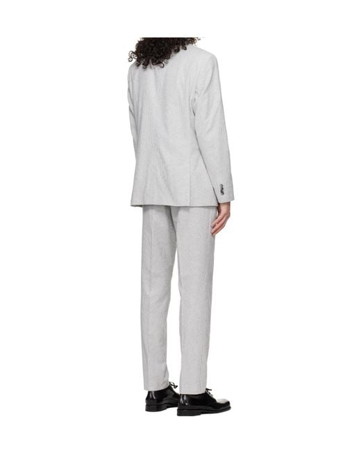 Boss Gray Single-Breasted Two-Piece Suit for men