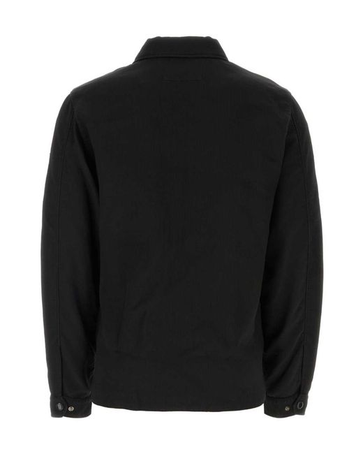 C P Company Black Lapel Zipper Casual Jacket for men
