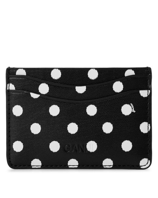 Ganni Black Printed Card Holder