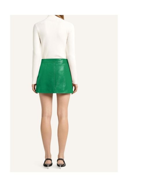 Courreges Green Vinyl-Effect Mini Skirt