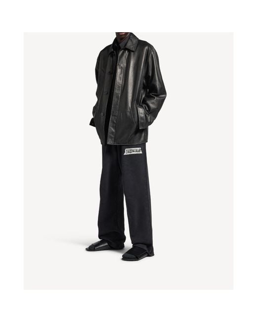 Balenciaga Black Collared Button-Up Jacket for men