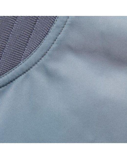 Gucci Blue Logo Printed Zipped Bomber Jacket for men