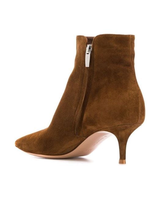 Gianvito Rossi Brown Pointed Toe Ankle Boots