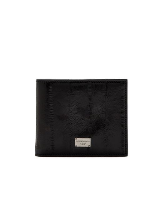 Dolce & Gabbana Black Logo Plaque Bi-Fold Wallet for men