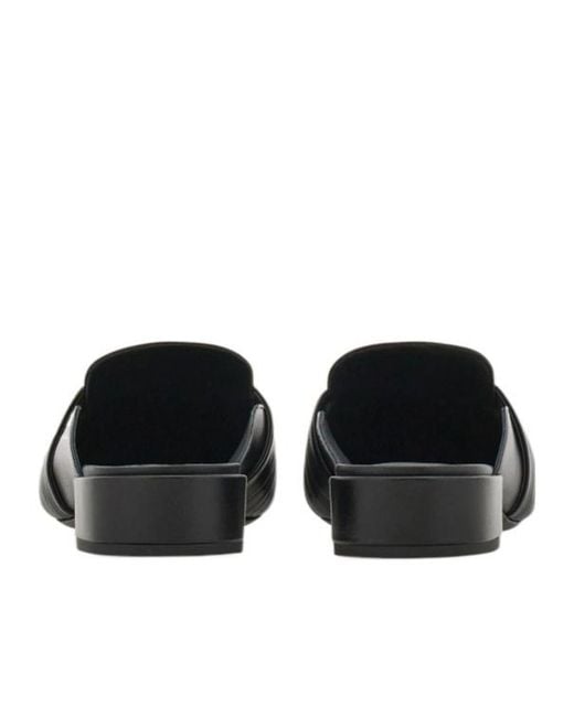Ferragamo Black Gancini Ornament Mule