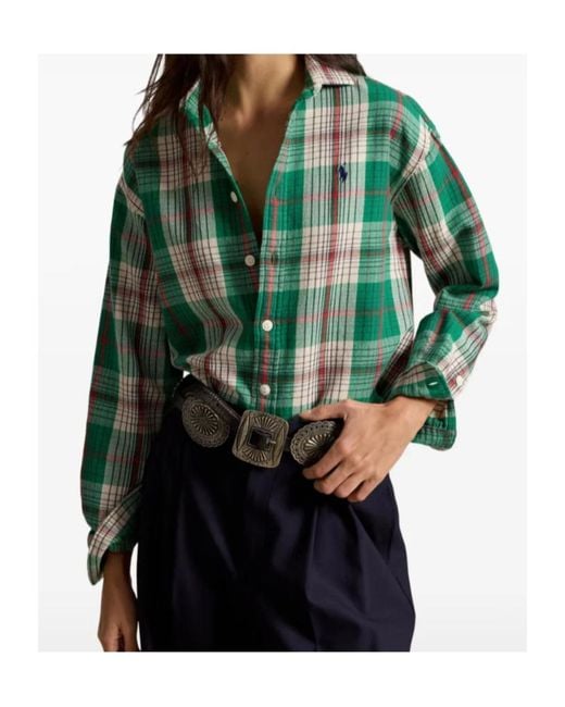 Polo Ralph Lauren Green Plaid-Pattern Shirt