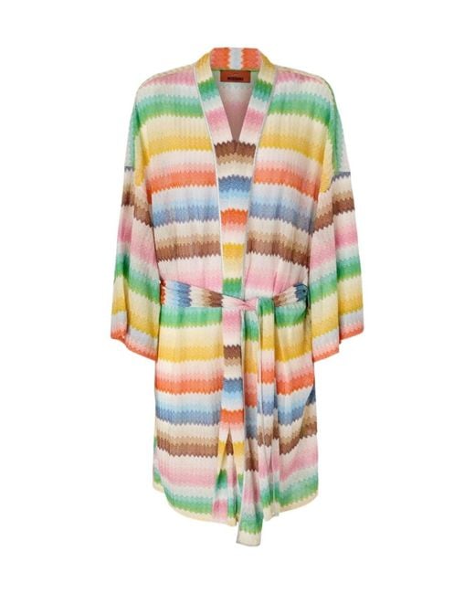 Missoni White Zigzag Belted Beachwear