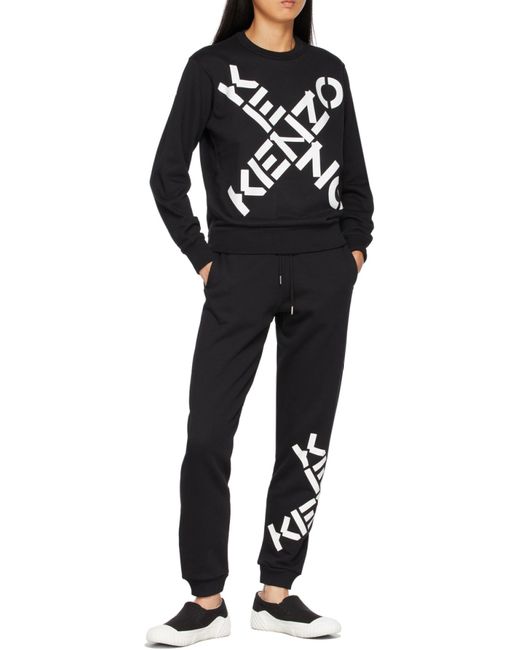 KENZO Blue Logo Printed Crewneck Sweatshirt