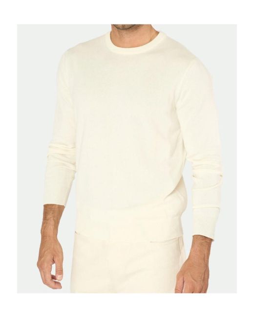 Malo White Cashmere Crewneck Knitwear for men