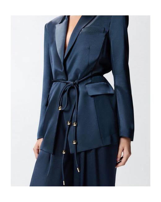 Pinko Blue Carillon Belted Jacket