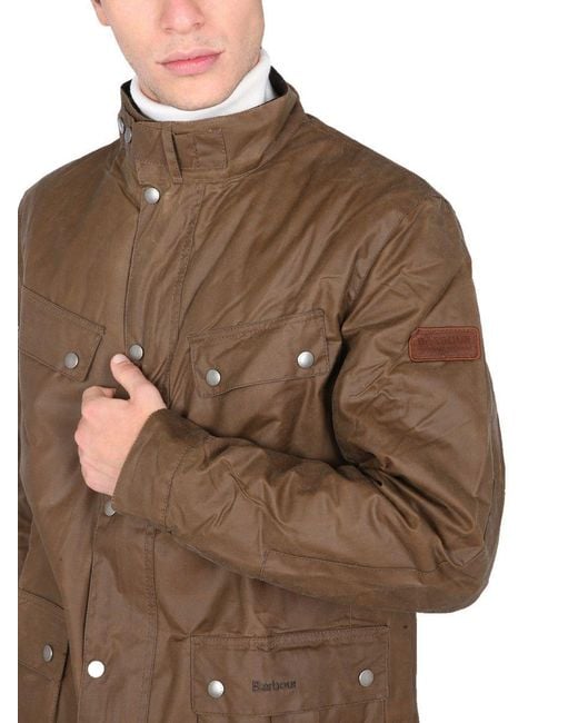 Barbour Brown Snap-Fastening Pocket Jacket for men