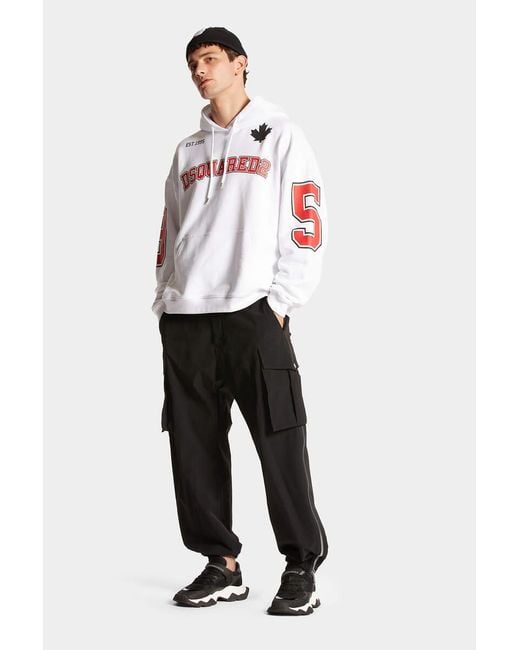 DSquared² Black Baggy Fit Pleated Cargo Pants for men