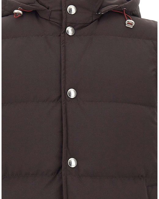 Eleventy Brown Hooded Vest for men