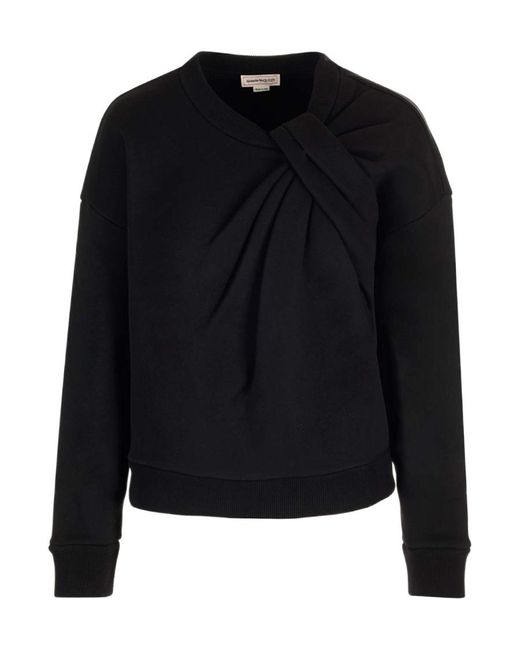 McQueen Black Knot-Detailed Crewneck Sweatshirt