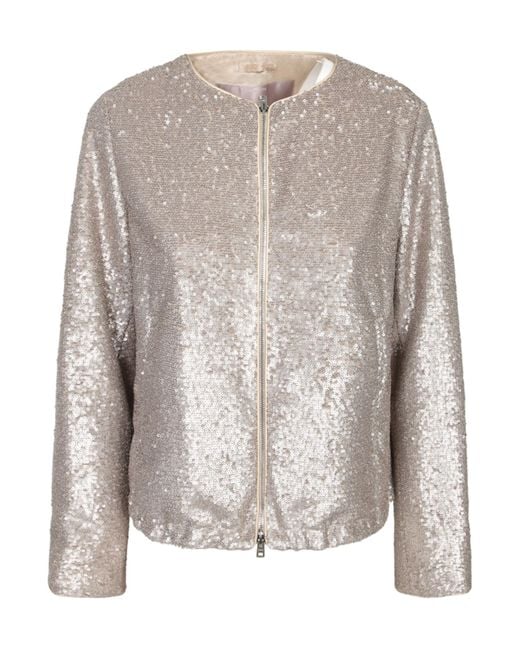 Herno Brown Resort Sequin-Embellished Bomber Jacket