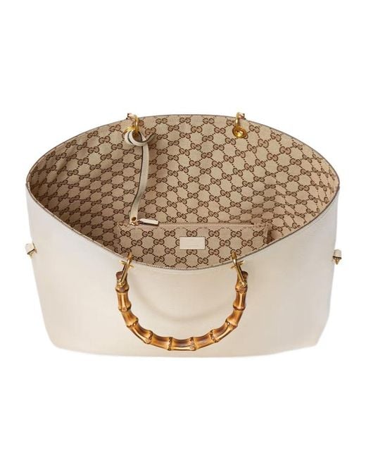 Gucci Natural Bamboo Large Reversible Tote Bag