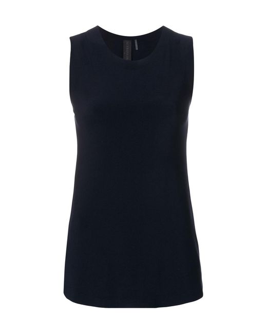 Norma Kamali Blue Sleeveless Round-Neck Top