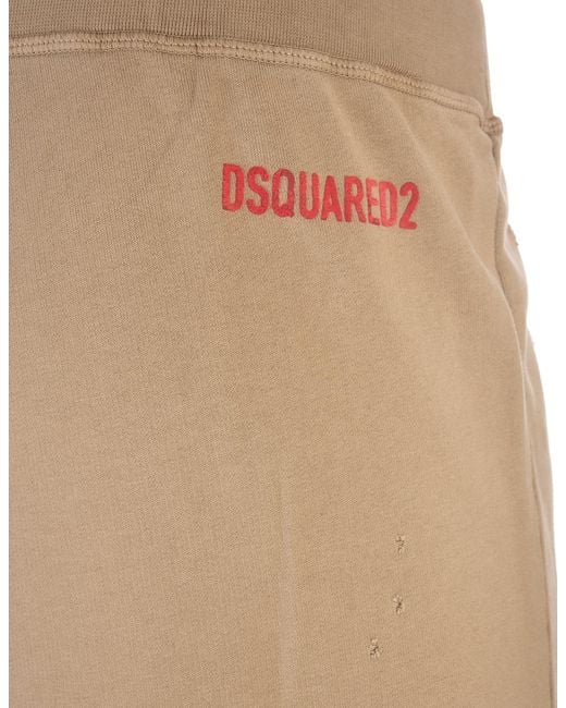DSquared² Natural Tapered Cotton Track Pants for men
