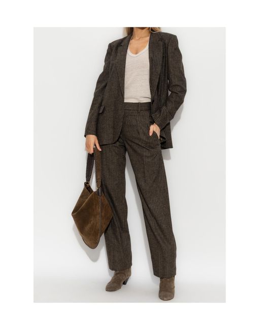 Isabel Marant Gray Lisetta Pinstripe Trousers