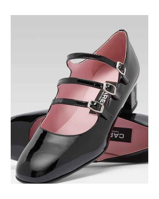 CAREL PARIS Black Round Head Mary Jane Shoes