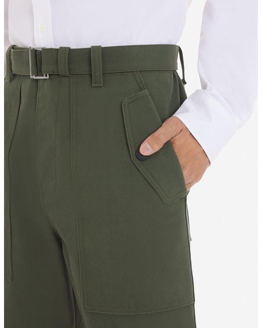 Maison Kitsuné Green Maison Kitsuné Mid-Waisted Straight-Leg Trousers for men