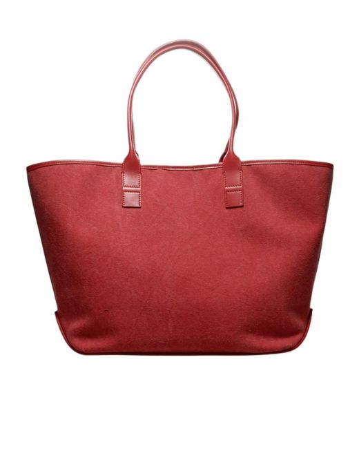 Hogan Red Address Medium Shopping Bag