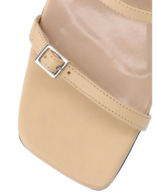 By Far Natural Open Toe Slip-On Sandals