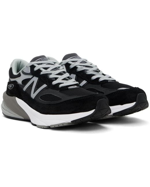 New Balance Black 990V6 Lace-Up Sneakers for men