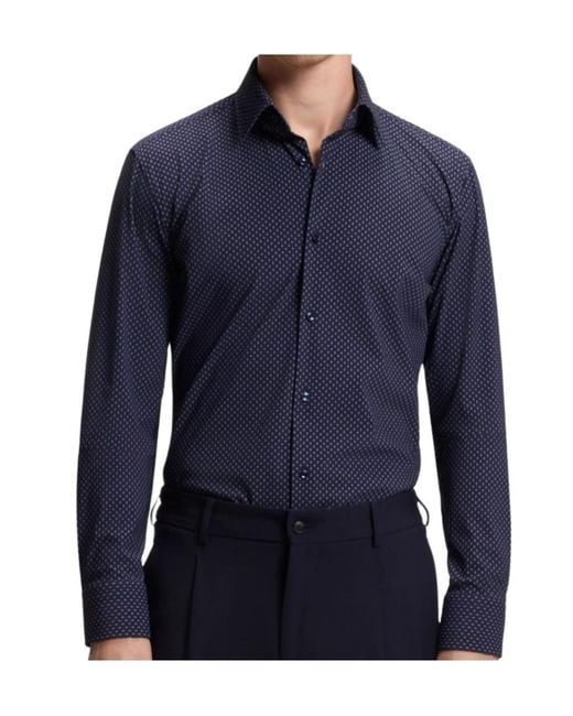Boss Blue Printed Shirt for men