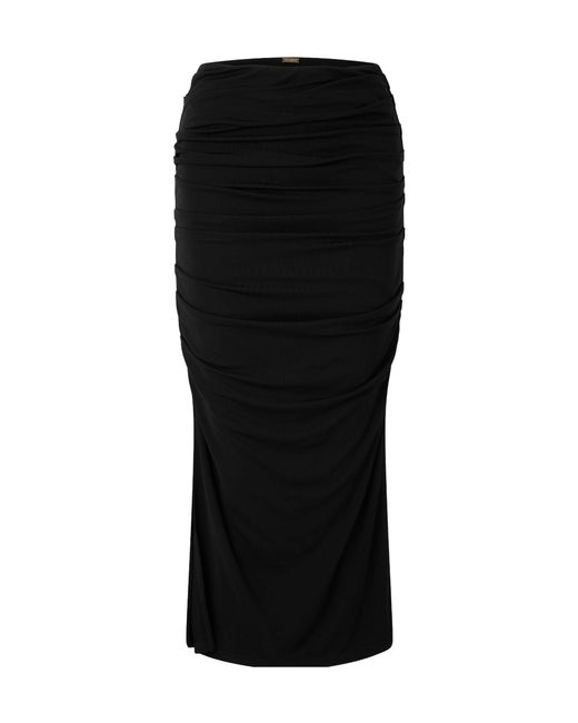 Cult Gaia Black Solid Color Midi Skirt