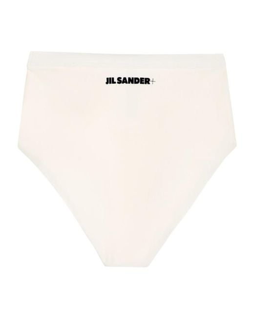 Jil Sander White Logo-Printed Bottoms