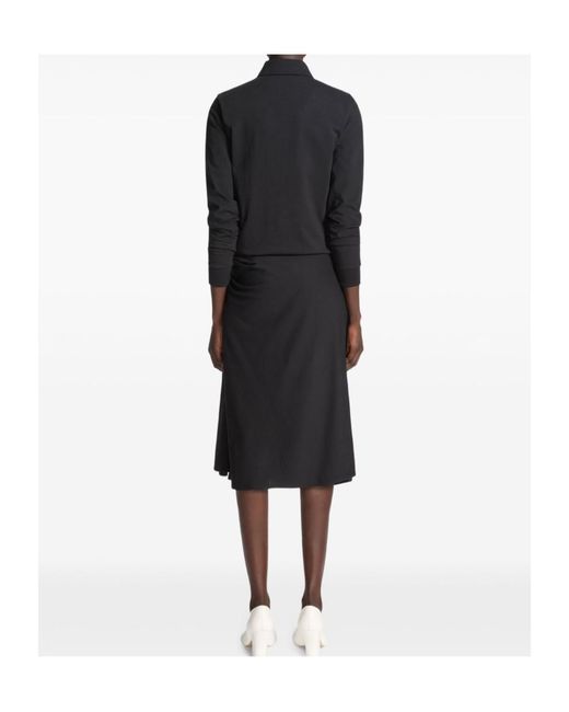 Dries Van Noten Black Button-Fastening Jersey Polo Shirt