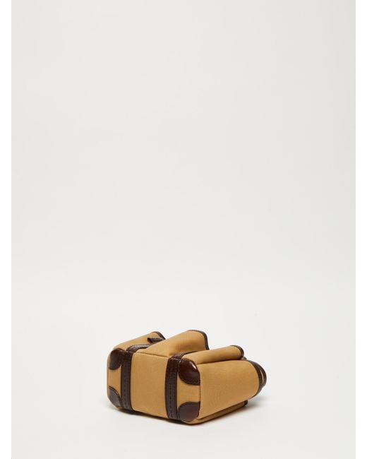 Max Mara Brown Logo Plaque Top Handle Bag