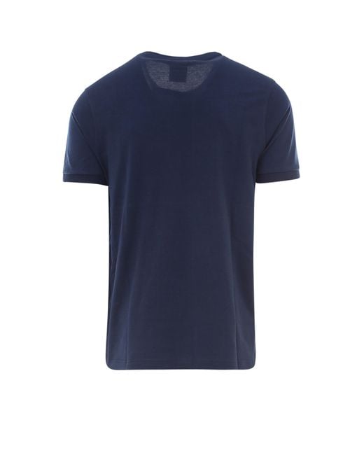 Paul & Shark Blue Logo Printed Crewneck T-Shirt for men