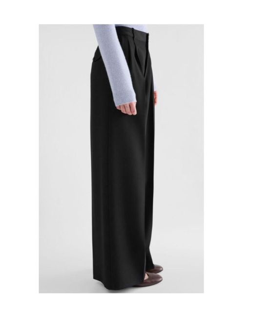 Jil Sander Black Pleated Gabardine Trousers