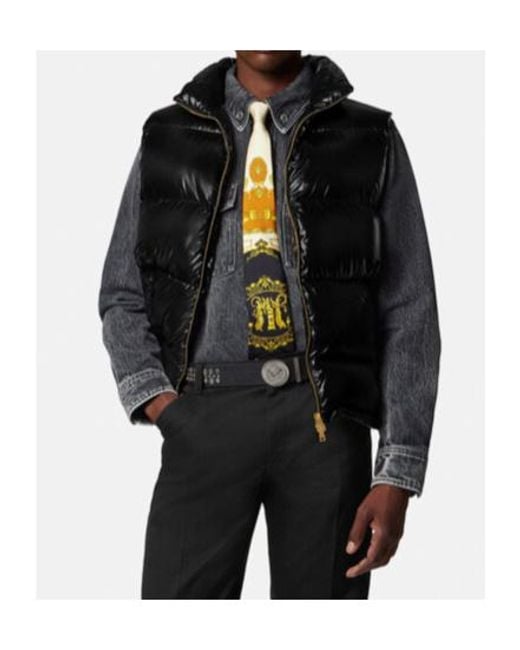Versace Black Padded Zipped Gilet for men