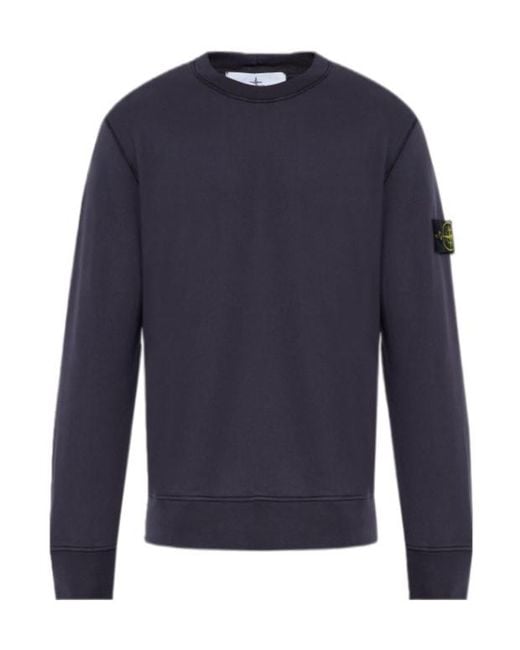 Stone Island Blue Logo Patch Sweatshirt for men