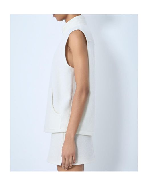Rier Blue Sleeveless Zipper Vest
