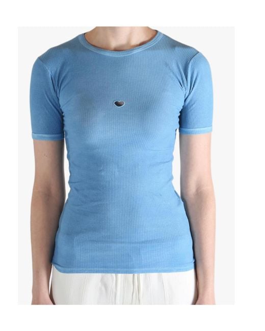 Baserange Blue Heart-Detail T-Shirt