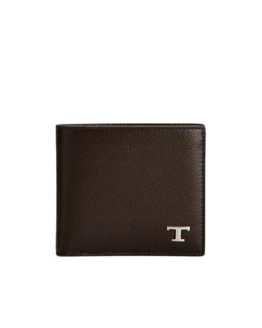 Tod's Brown Pebbled Leather Wallet for men