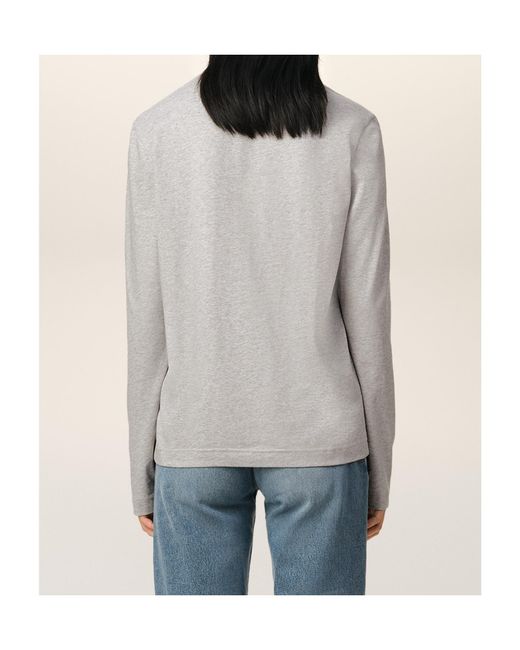 AMI Gray Ami De Coeur Long-Sleeved T-Shirt for men