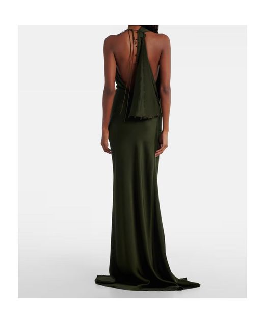 Victoria Beckham Black Draped Crêpe Satin Gown