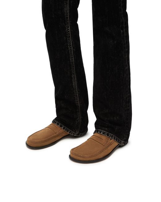 Loewe Brown Campo Round Asymmetrical Toe Loafers for men