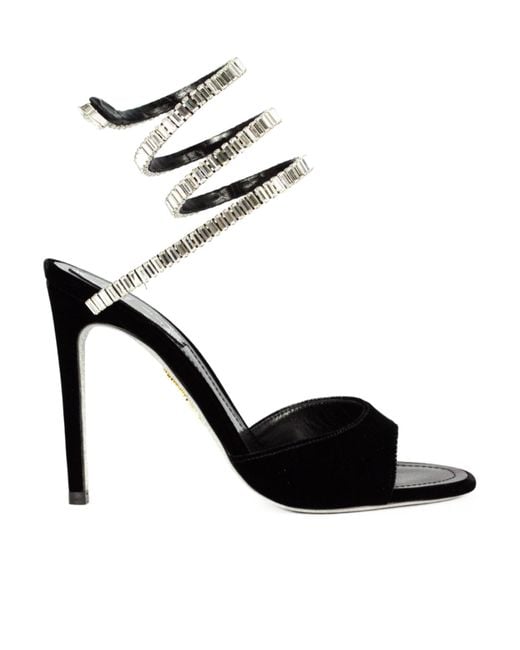 Rene Caovilla Black René Caovilla Spark Velvet Sandals