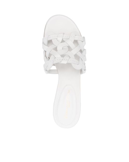 Gianvito Rossi White Round-Headed High-Heeled Sandals