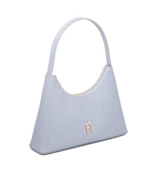 Furla Blue Diamante Logo Plaque Shoulder Bag