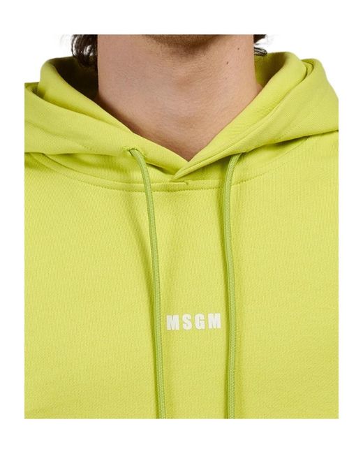 MSGM Yellow Hoodie for men