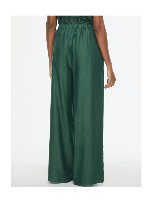iBlues Green Silk-Blend Muslin Trousers